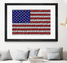 american flag on stone by Artem Avetisyan on GIANT ART - red digital drawing