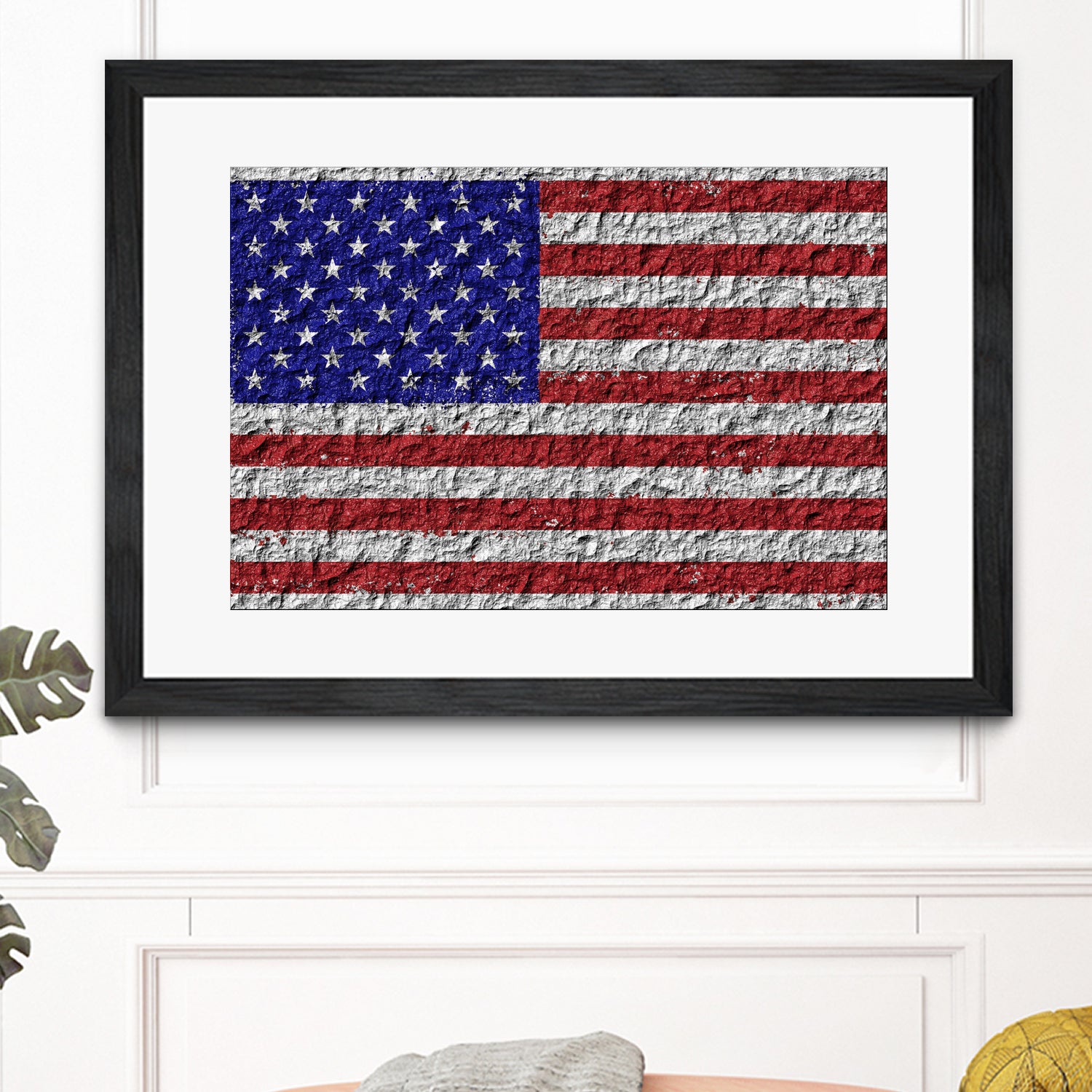 american flag on stone by Artem Avetisyan on GIANT ART - red digital drawing