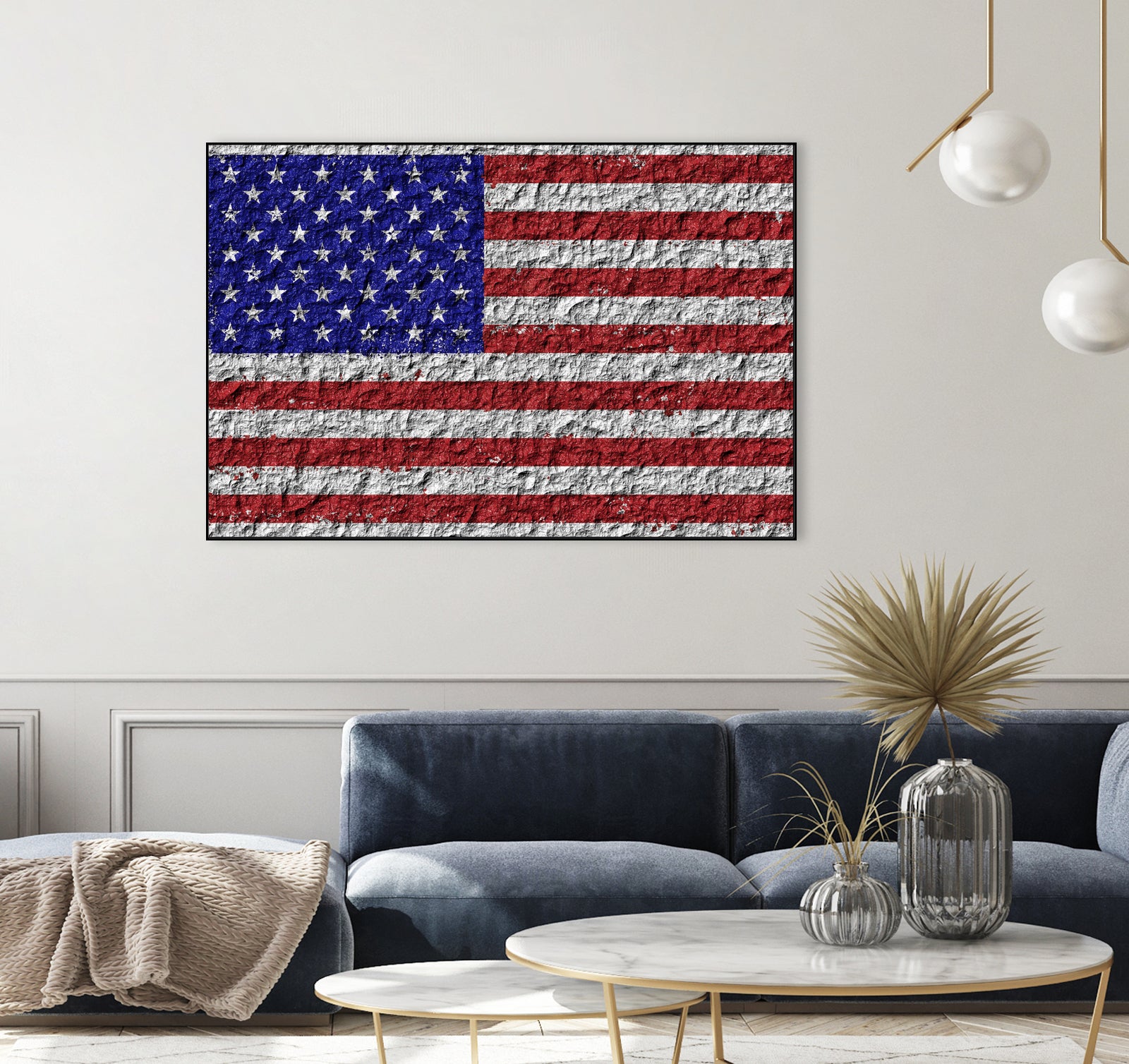 american flag on stone by Artem Avetisyan on GIANT ART - red digital drawing