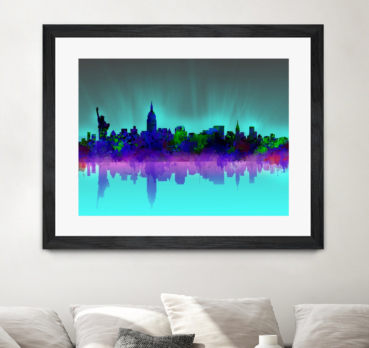 new york city skyline green by Bekim Mehovic on GIANT ART - green digital drawing