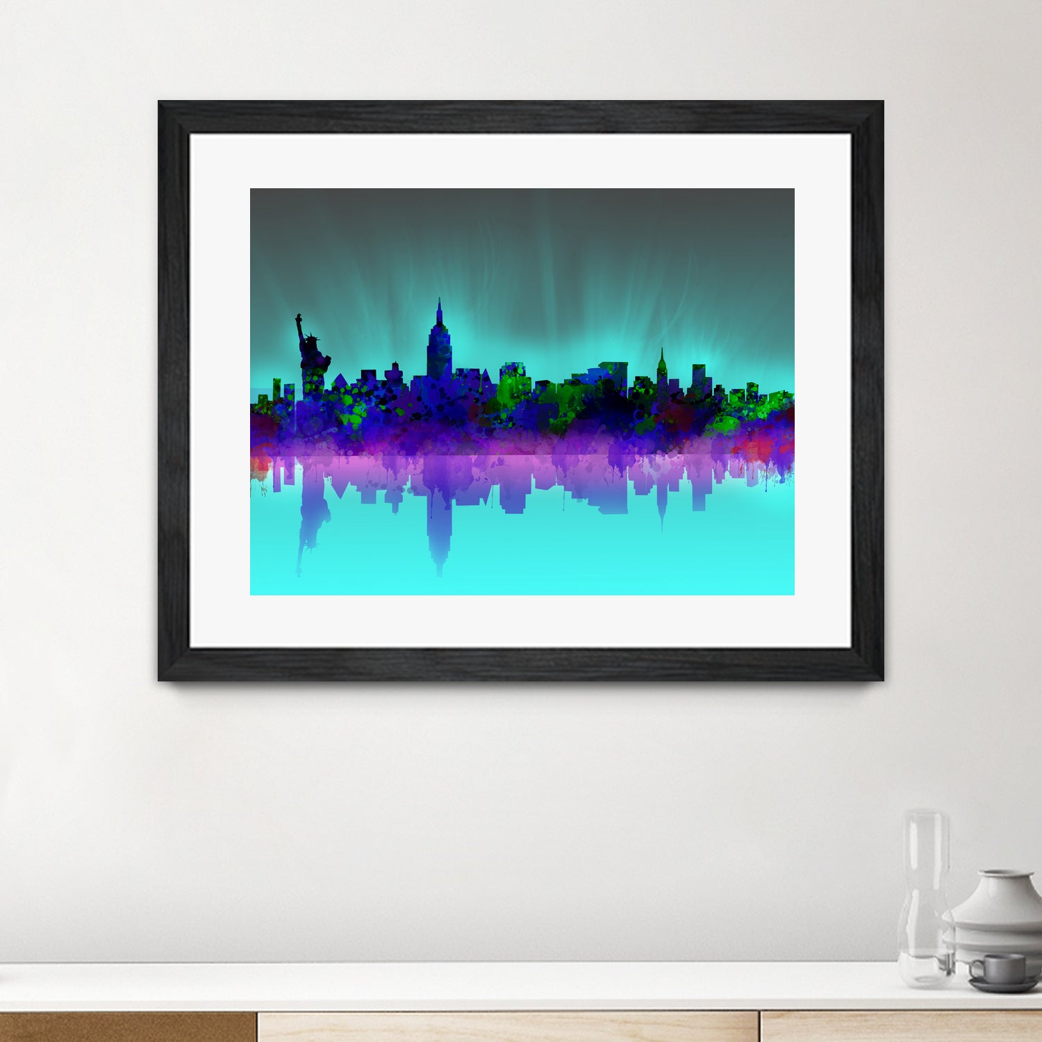 new york city skyline green by Bekim Mehovic on GIANT ART - green digital drawing