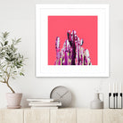 Majestic Cactus on Coral by Dominique Van Roey on GIANT ART - pink photo manipulation