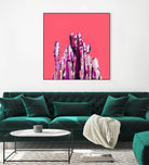 Majestic Cactus on Coral by Dominique Van Roey on GIANT ART - pink photo manipulation