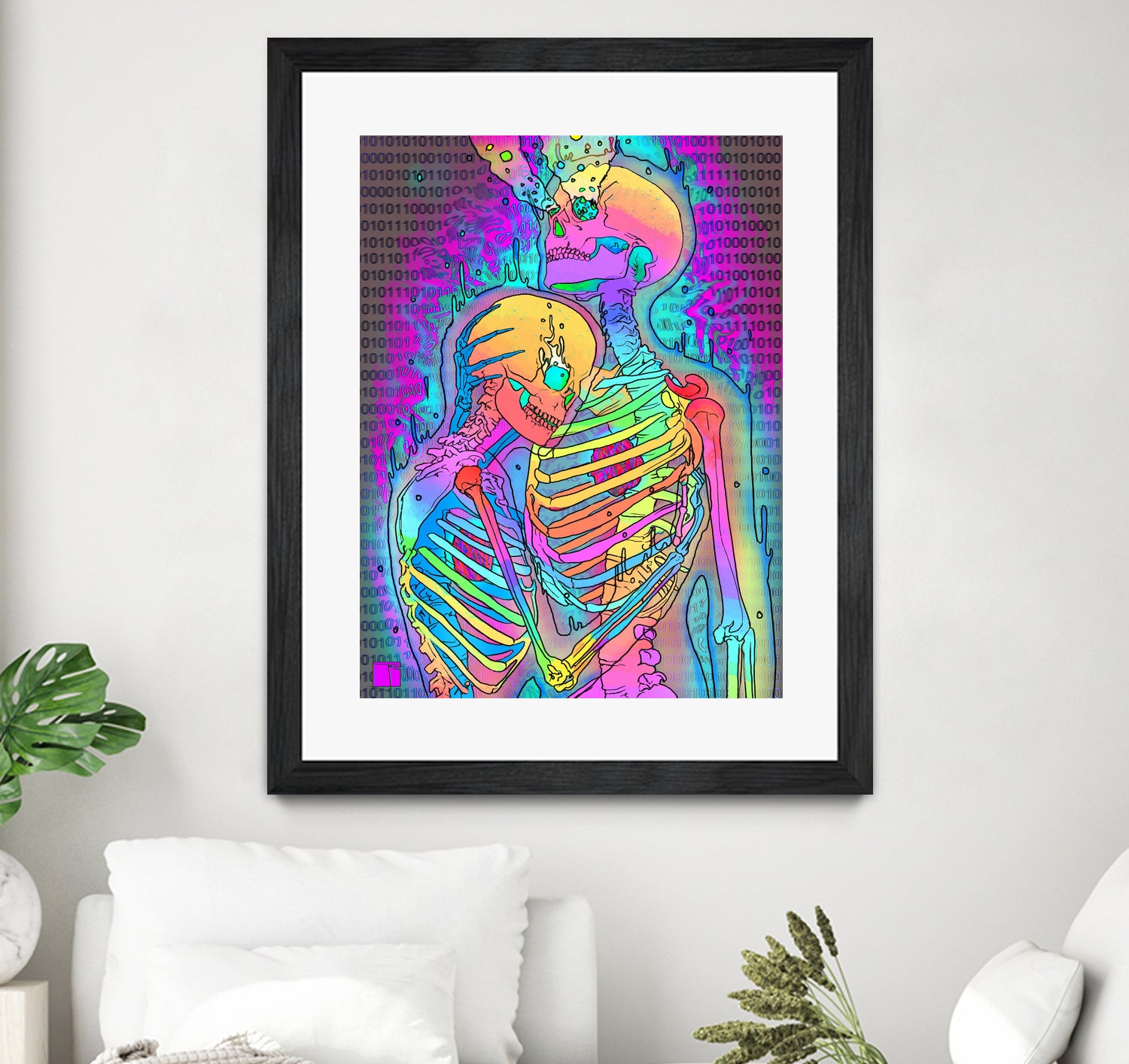 Skeleton Love 2 by Francois Martin Painchaud on GIANT ART - pink digital painting