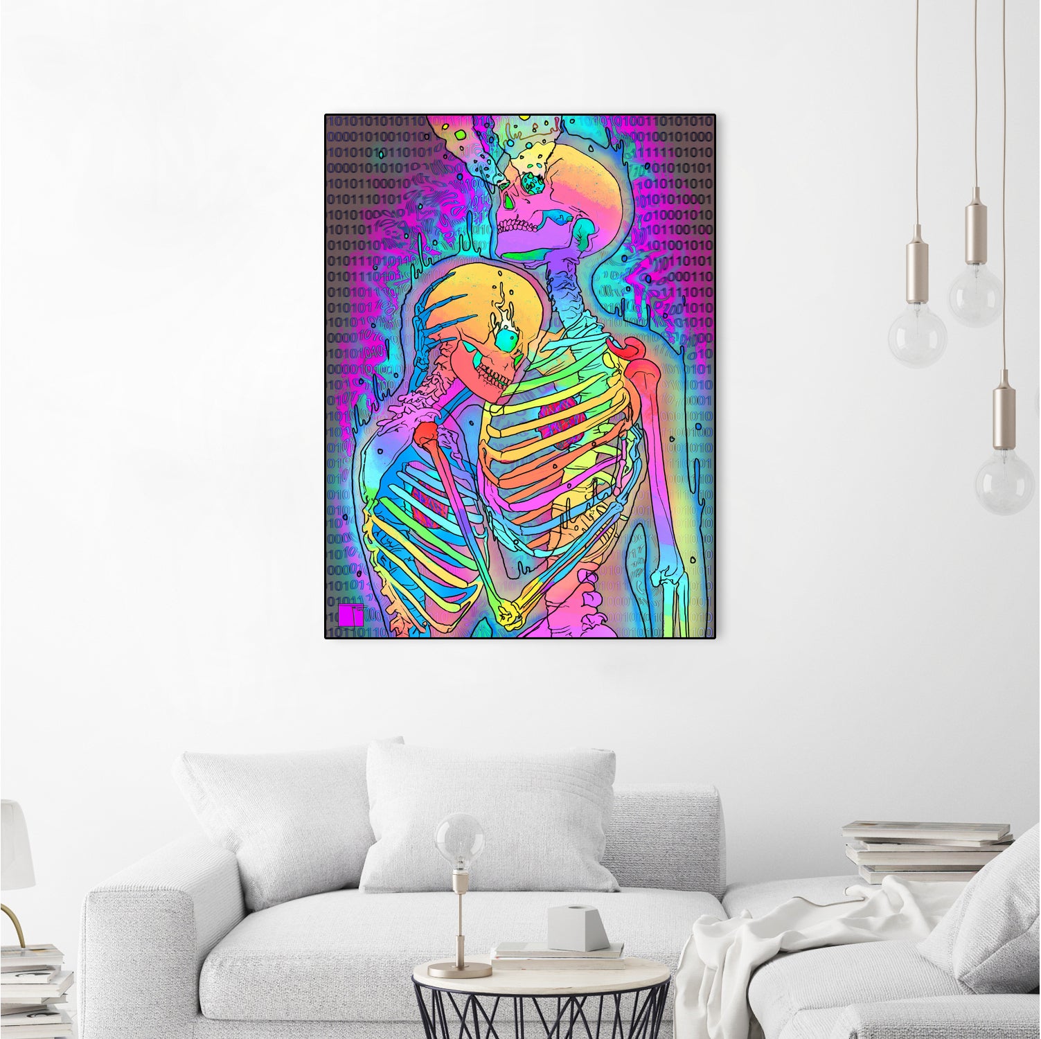 Skeleton Love 2 by Francois Martin Painchaud on GIANT ART - pink digital painting