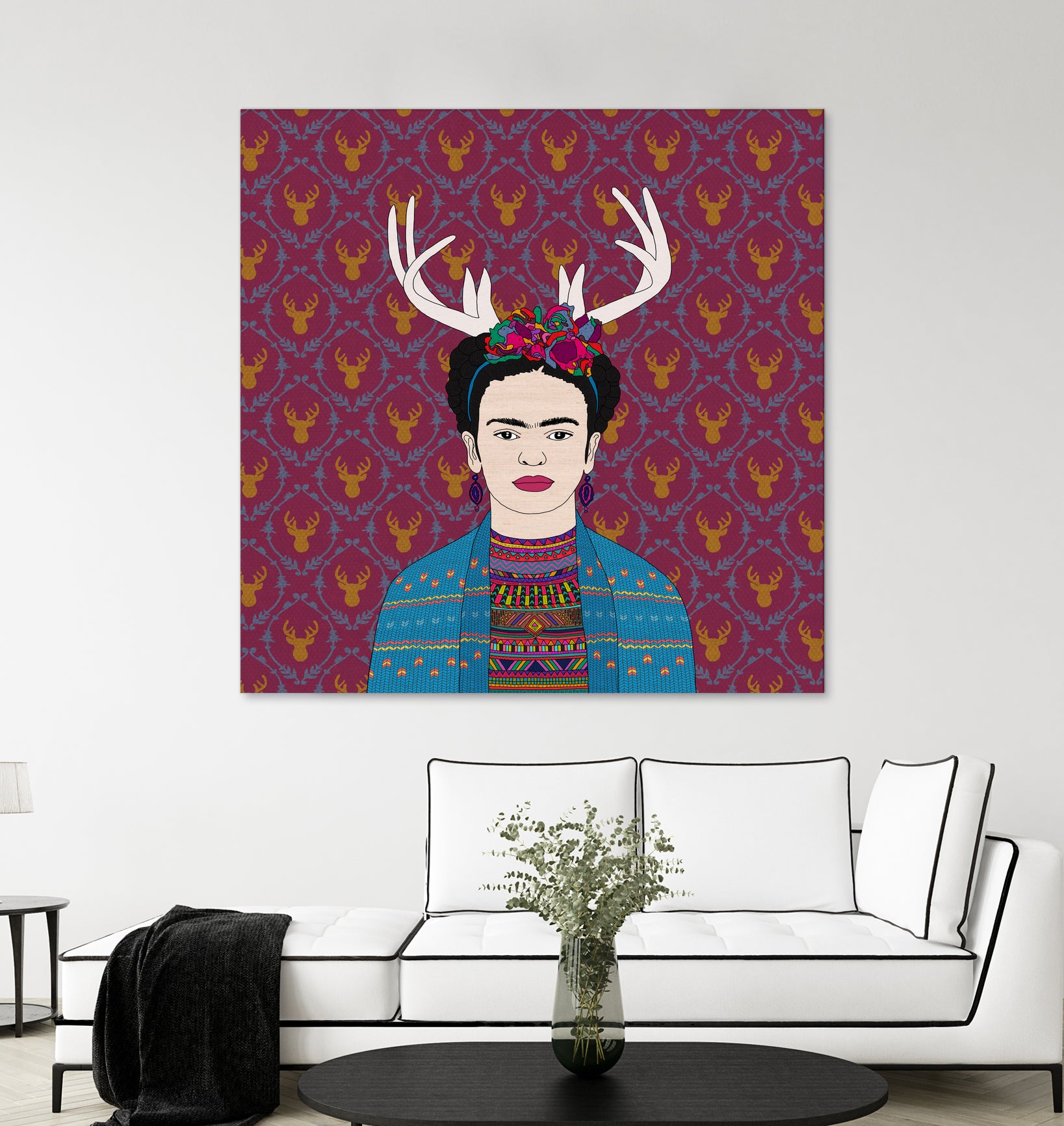 DEER FRIDA by Bianca Green on GIANT ART - blue character design