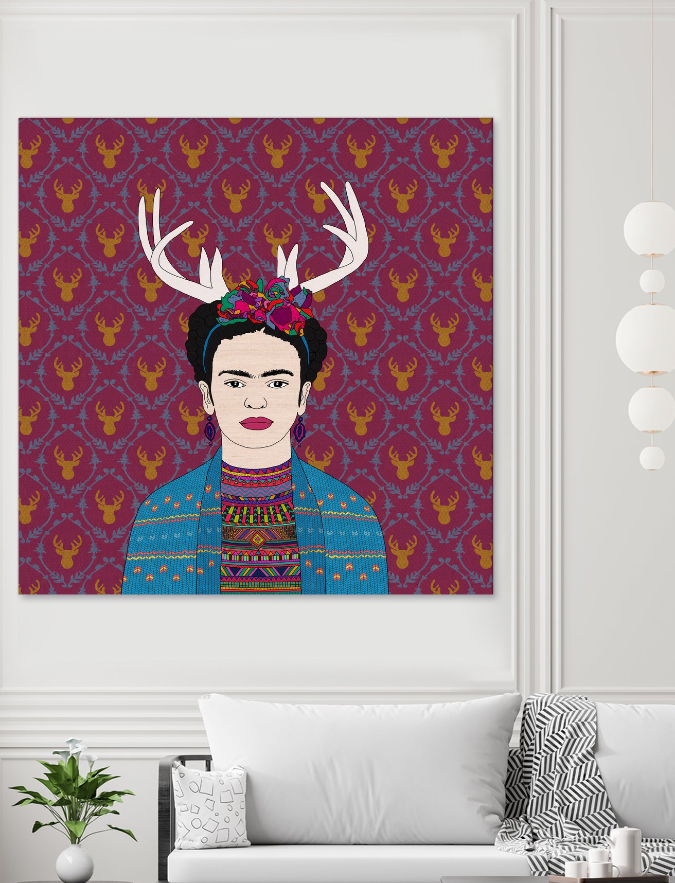 DEER FRIDA by Bianca Green on GIANT ART - blue character design