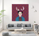 DEER FRIDA by Bianca Green on GIANT ART - blue character design