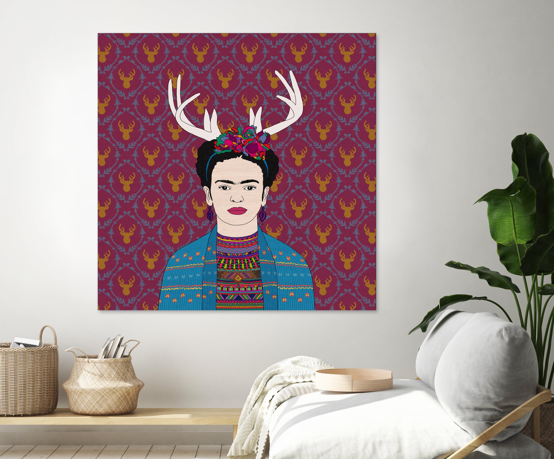 DEER FRIDA by Bianca Green on GIANT ART - blue character design