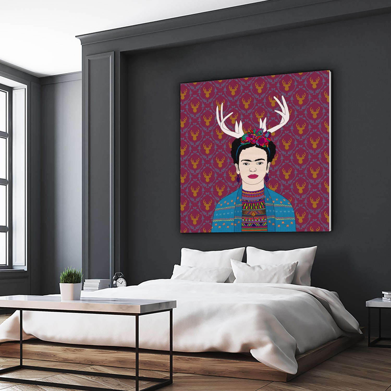 DEER FRIDA by Bianca Green on GIANT ART - blue character design