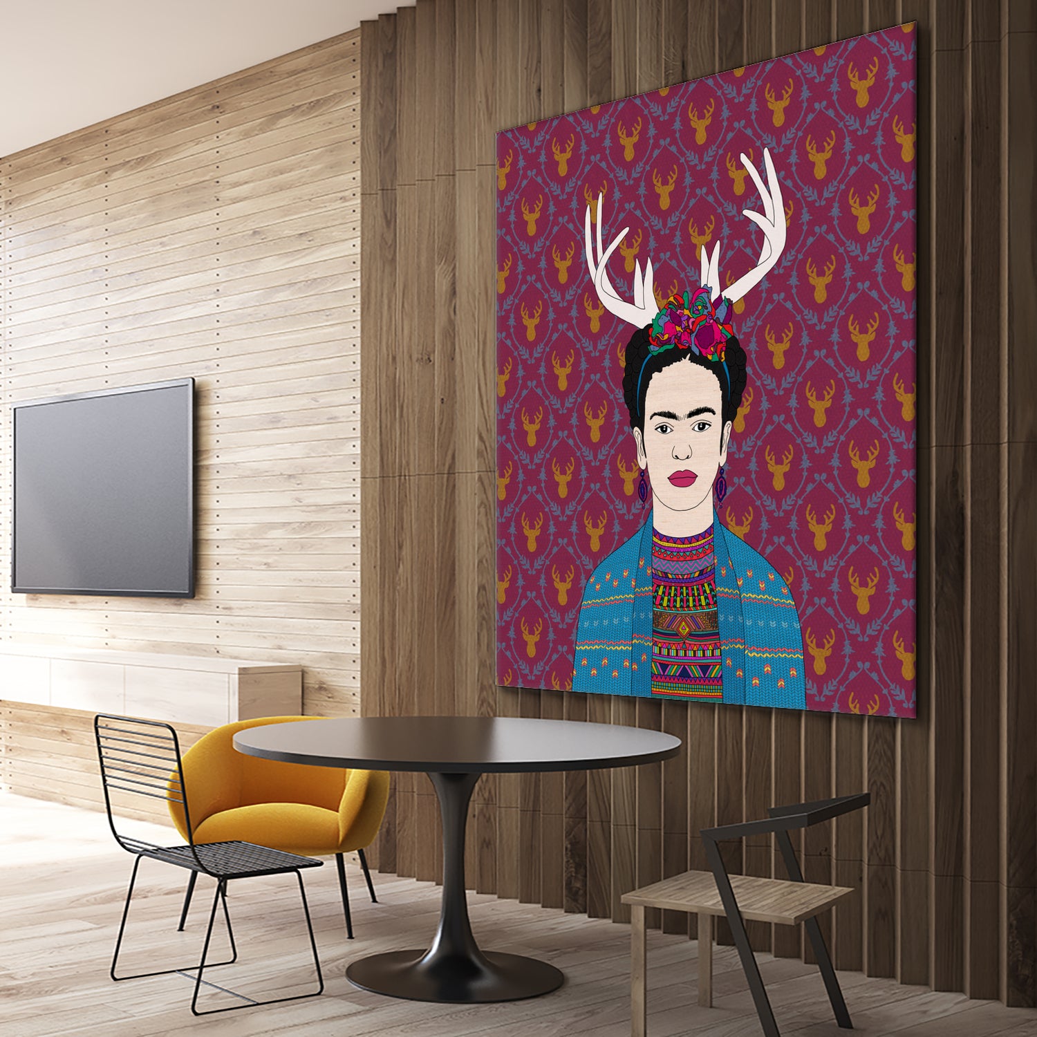 DEER FRIDA by Bianca Green on GIANT ART - blue character design