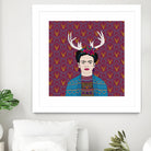 DEER FRIDA by Bianca Green on GIANT ART - blue character design