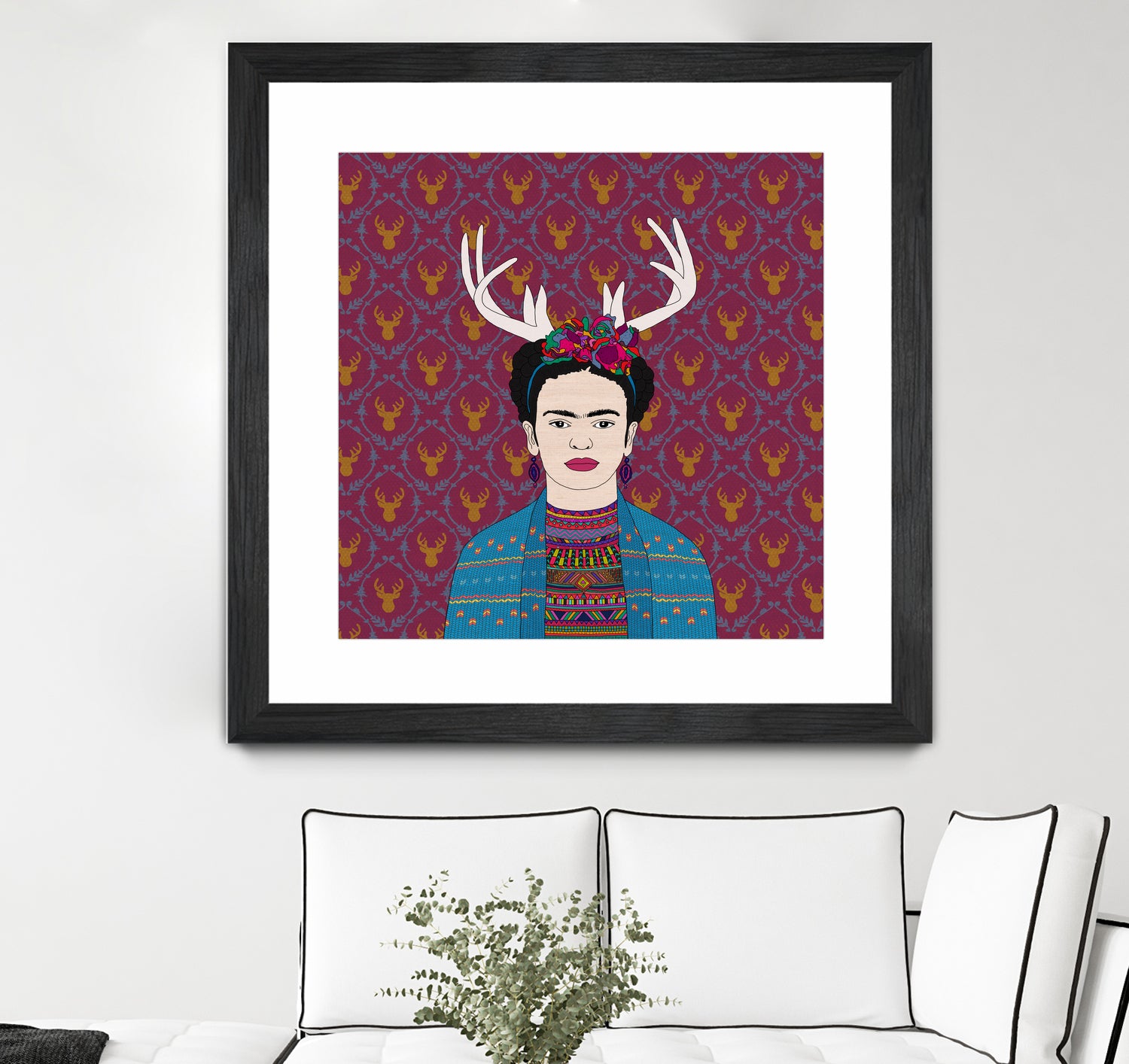 DEER FRIDA by Bianca Green on GIANT ART - blue character design