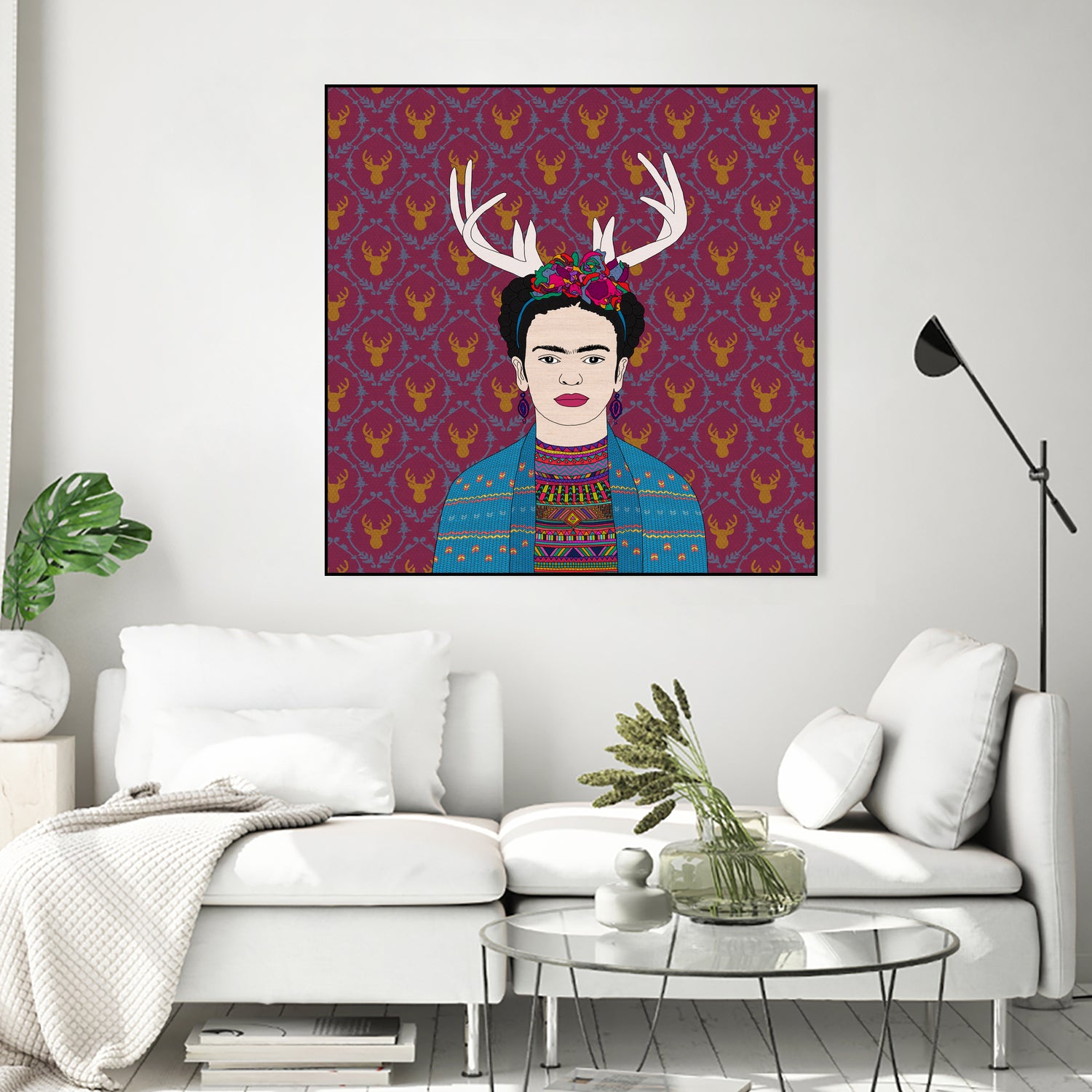 DEER FRIDA by Bianca Green on GIANT ART - blue character design