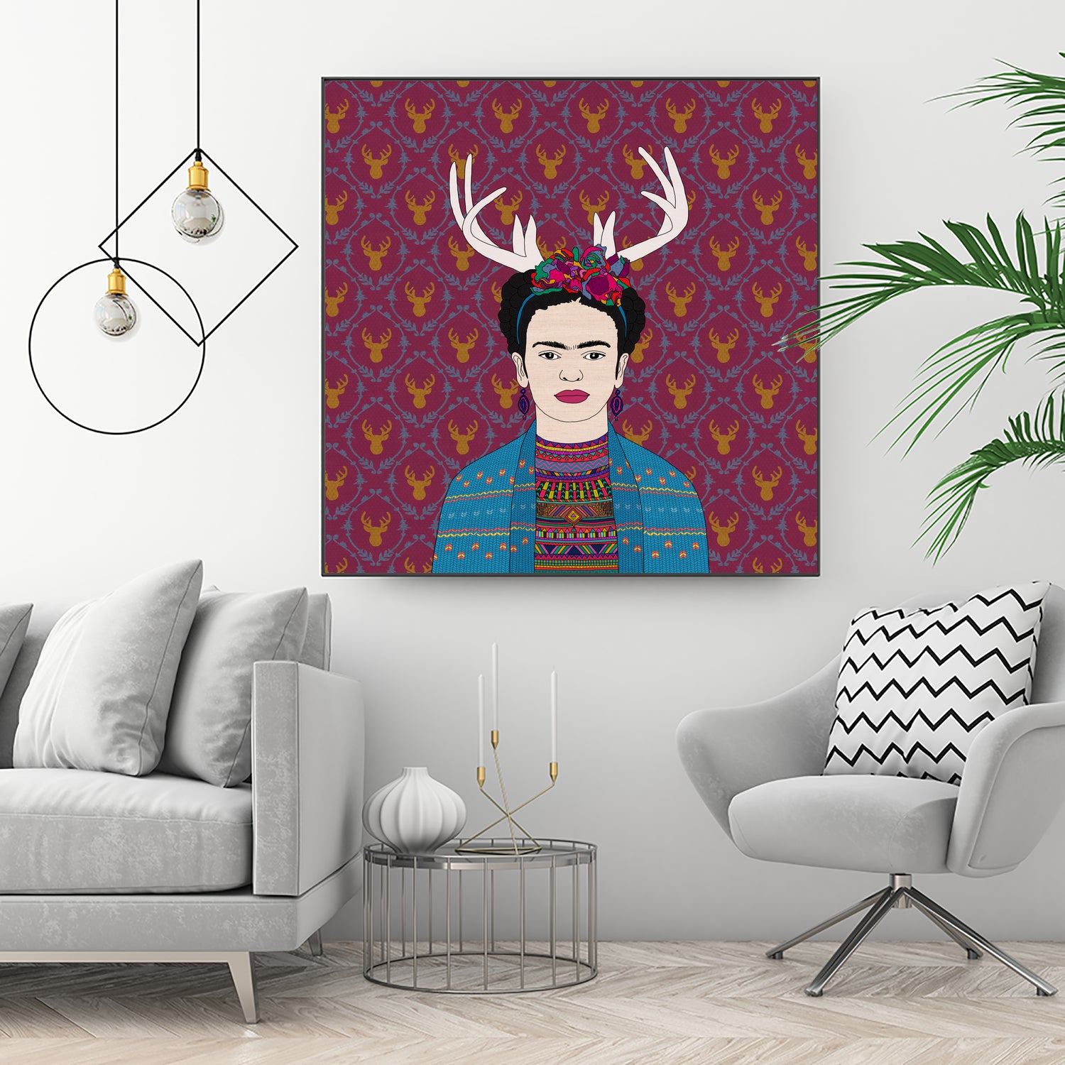 DEER FRIDA by Bianca Green on GIANT ART - blue character design