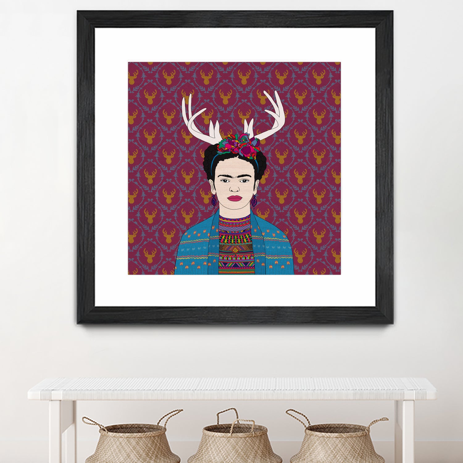 DEER FRIDA by Bianca Green on GIANT ART - blue character design