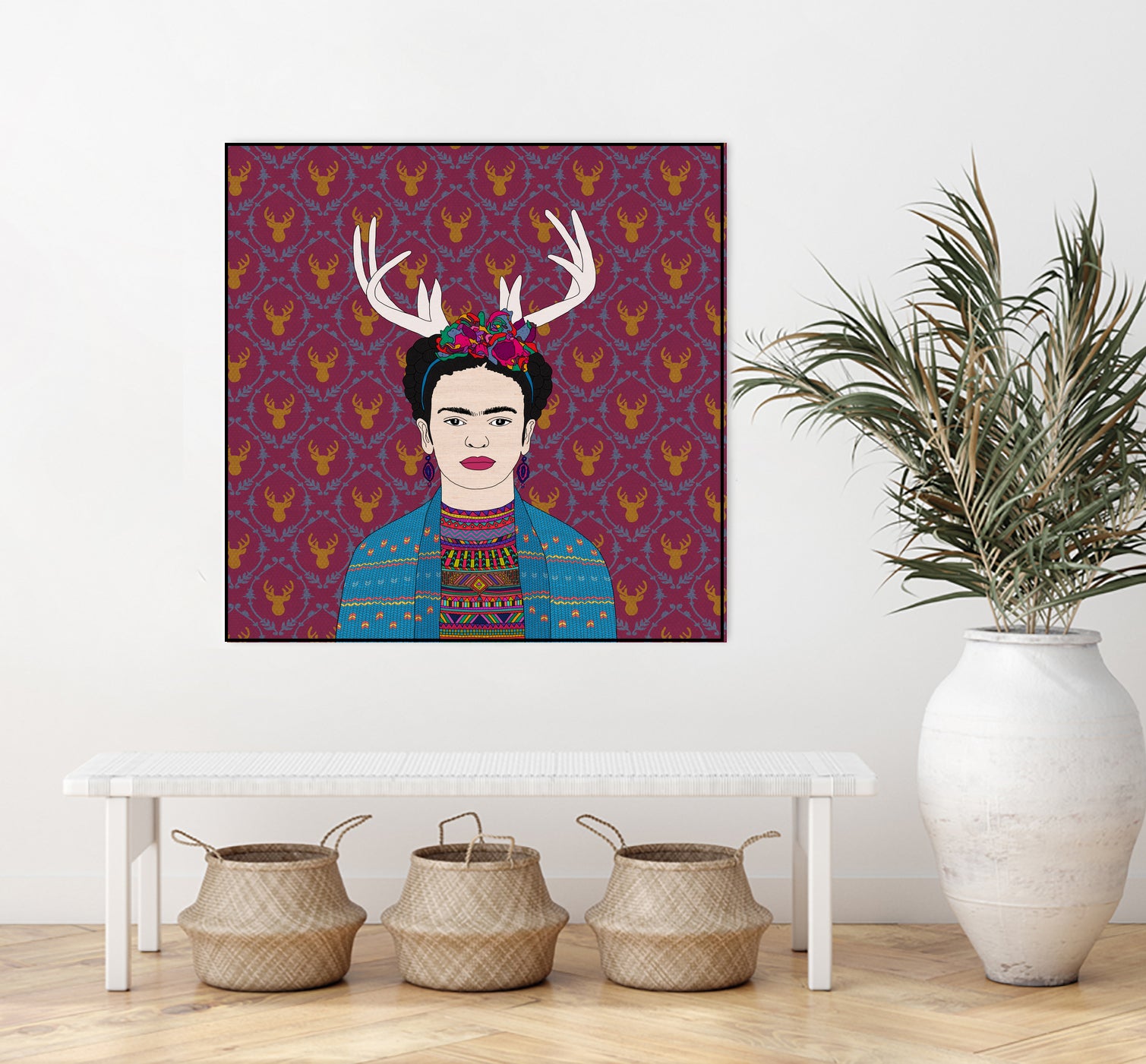 DEER FRIDA by Bianca Green on GIANT ART - blue character design