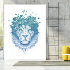 Floral lion by Solti Balázs on GIANT ART - white digital drawing