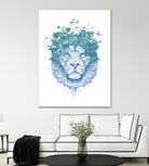 Floral lion by Solti Balázs on GIANT ART - white digital drawing