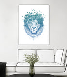 Floral lion by Solti Balázs on GIANT ART - white digital drawing