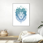 Floral lion by Solti Balázs on GIANT ART - white digital drawing