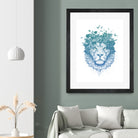 Floral lion by Solti Balázs on GIANT ART - white digital drawing