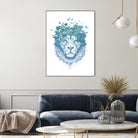 Floral lion by Solti Balázs on GIANT ART - white digital drawing