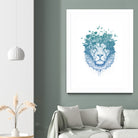 Floral lion by Solti Balázs on GIANT ART - white digital drawing