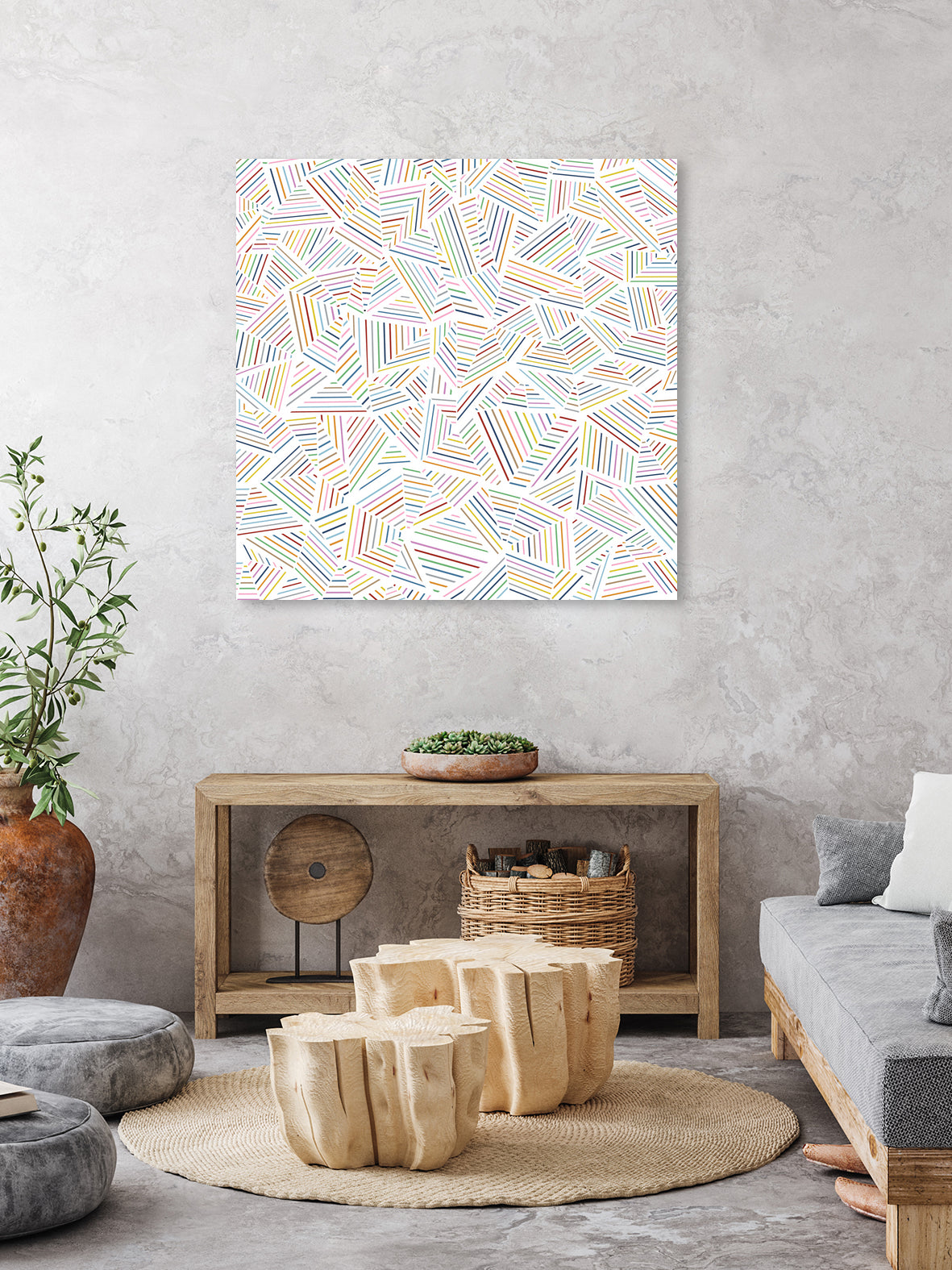 Ab Linear Rainbow by Emeline Tate-Robertson on GIANT ART - white digital painting