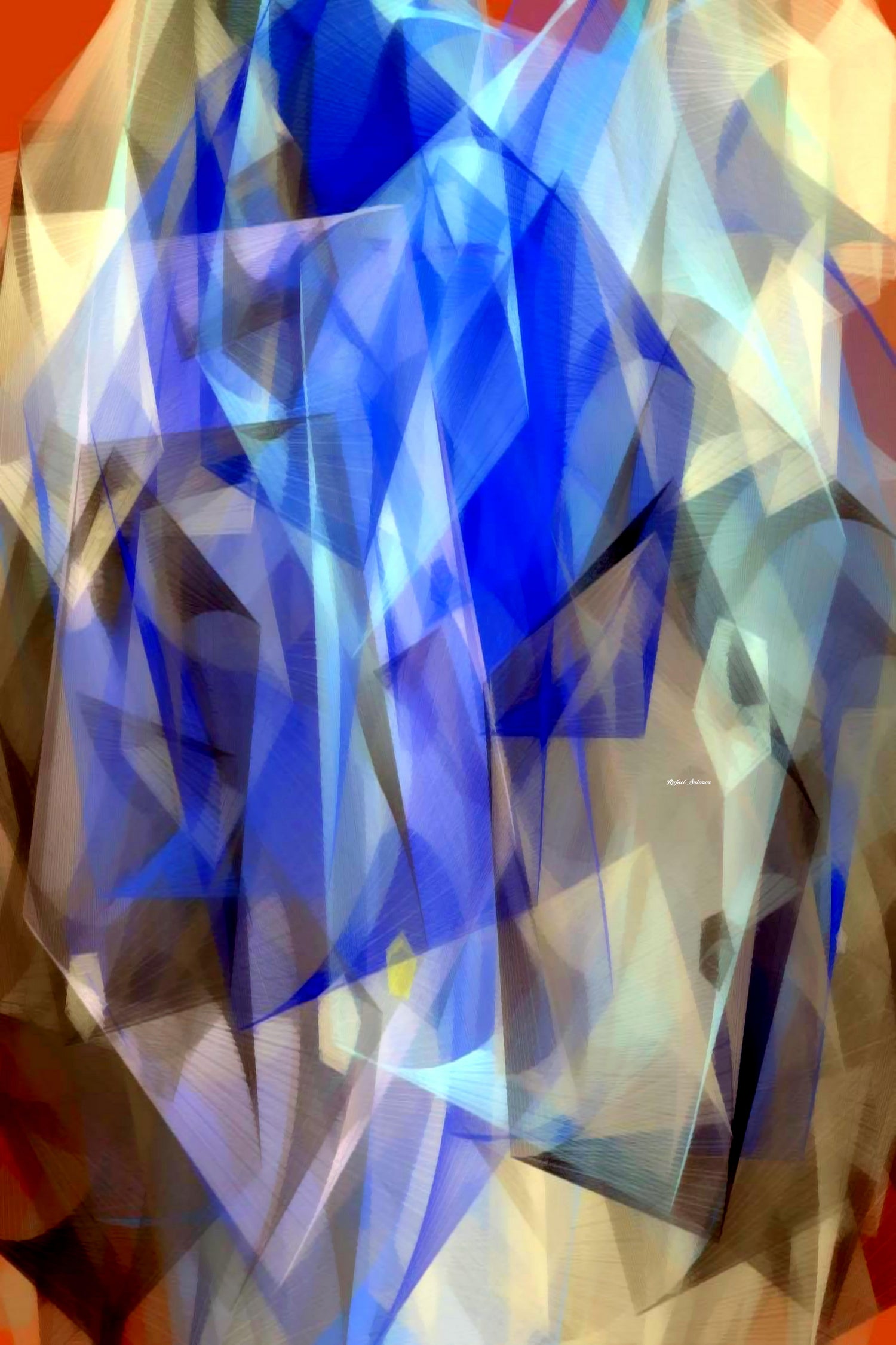 Abstract 3395 by Rafael Salazar on GIANT ART - blue digital painting