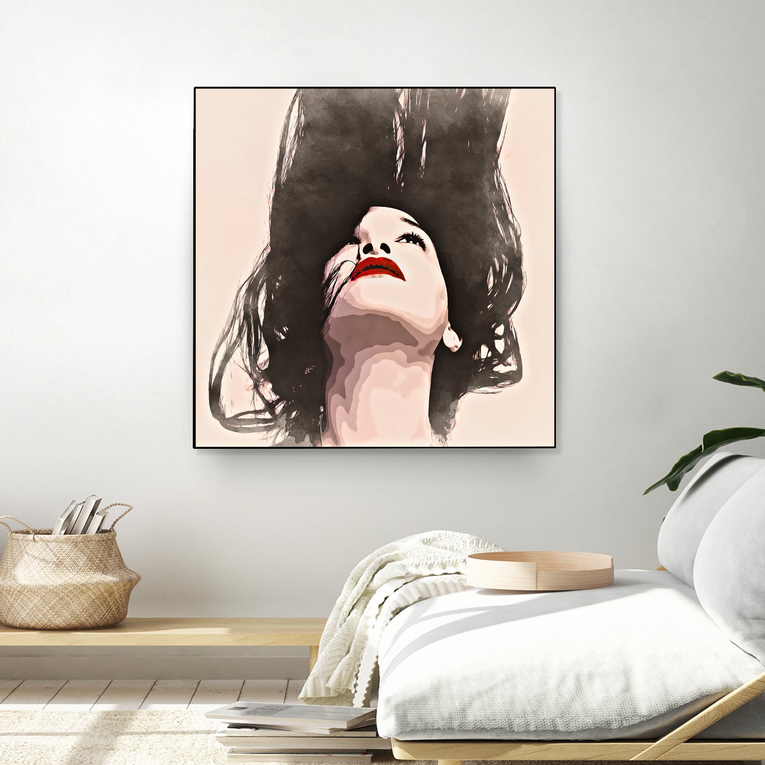 Woman upside down - painting in watercolor by CADET Pierre on GIANT ART - black digital painting