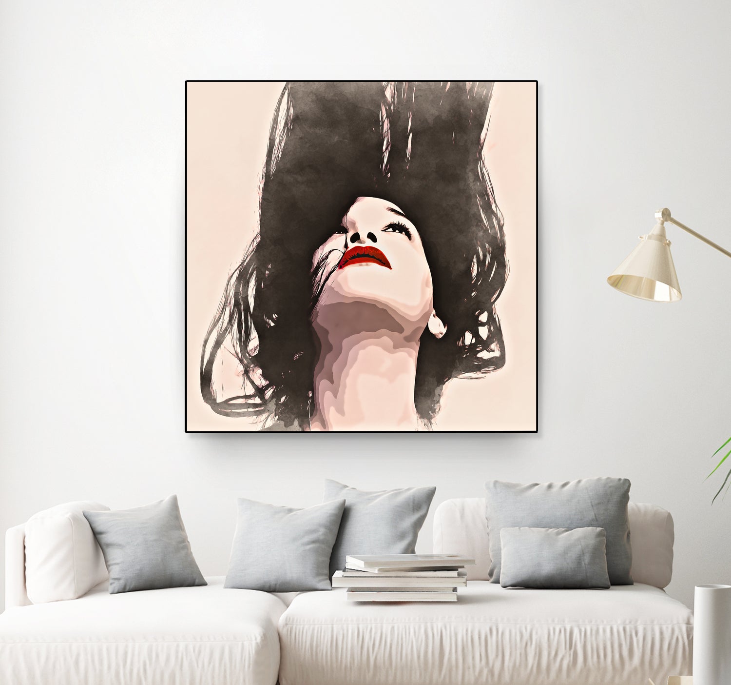 Woman upside down - painting in watercolor by CADET Pierre on GIANT ART - black digital painting