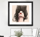 Woman upside down - painting in watercolor by CADET Pierre on GIANT ART - black digital painting