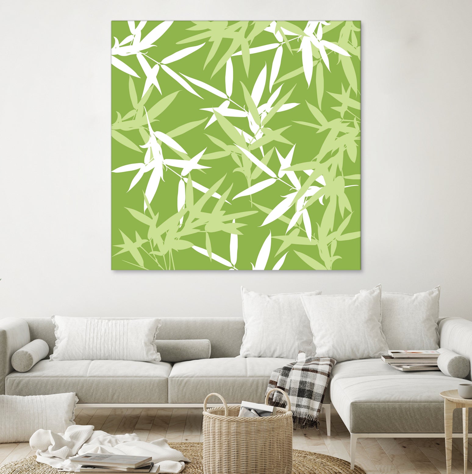 Original Green Bamboo Pattern by Brigitte Carre on GIANT ART - green digital painting