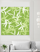 Original Green Bamboo Pattern by Brigitte Carre on GIANT ART - green digital painting