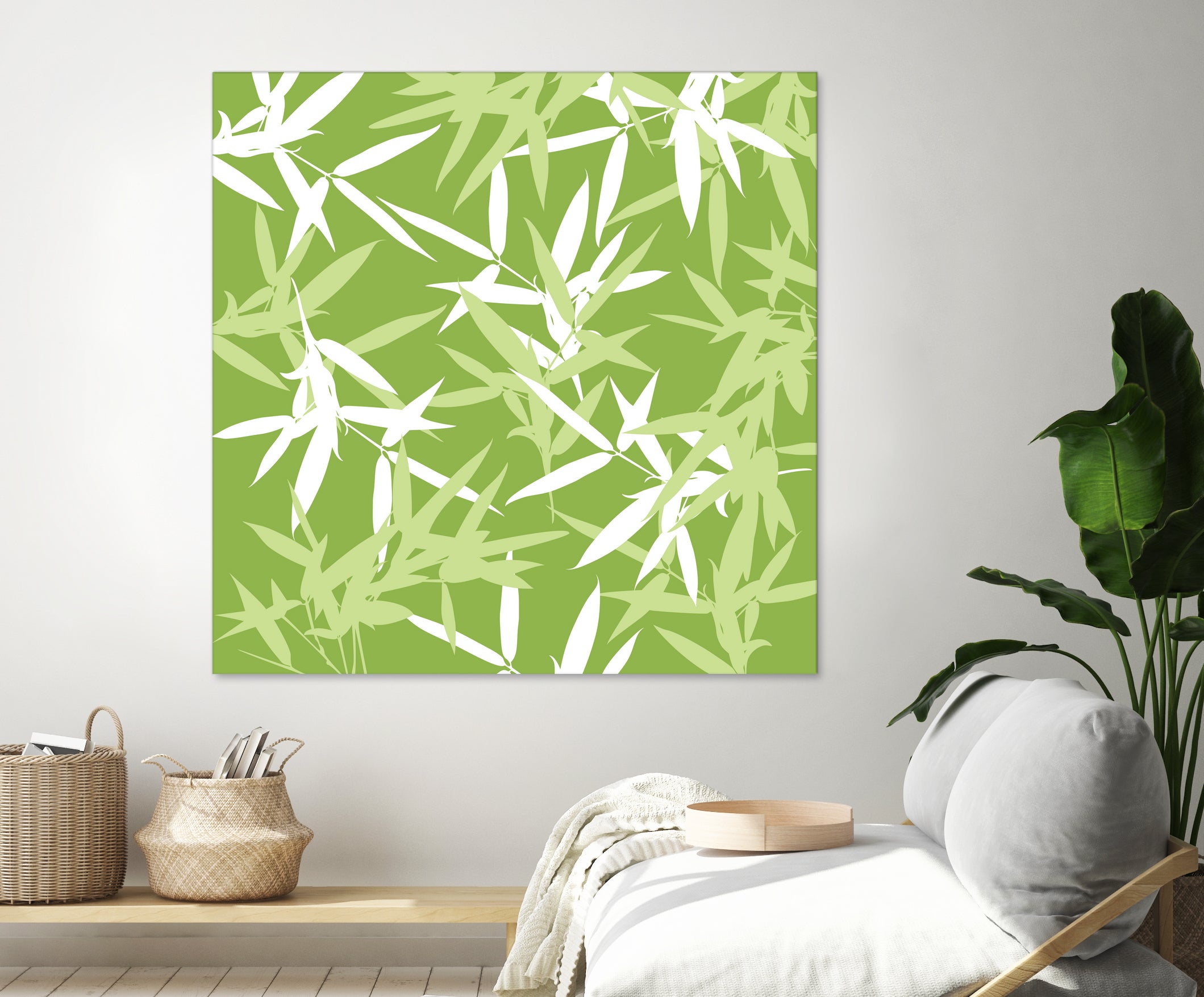 Original Green Bamboo Pattern by Brigitte Carre on GIANT ART - green digital painting