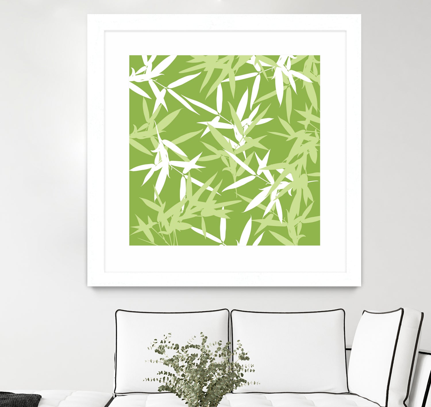 Original Green Bamboo Pattern by Brigitte Carre on GIANT ART - green digital painting