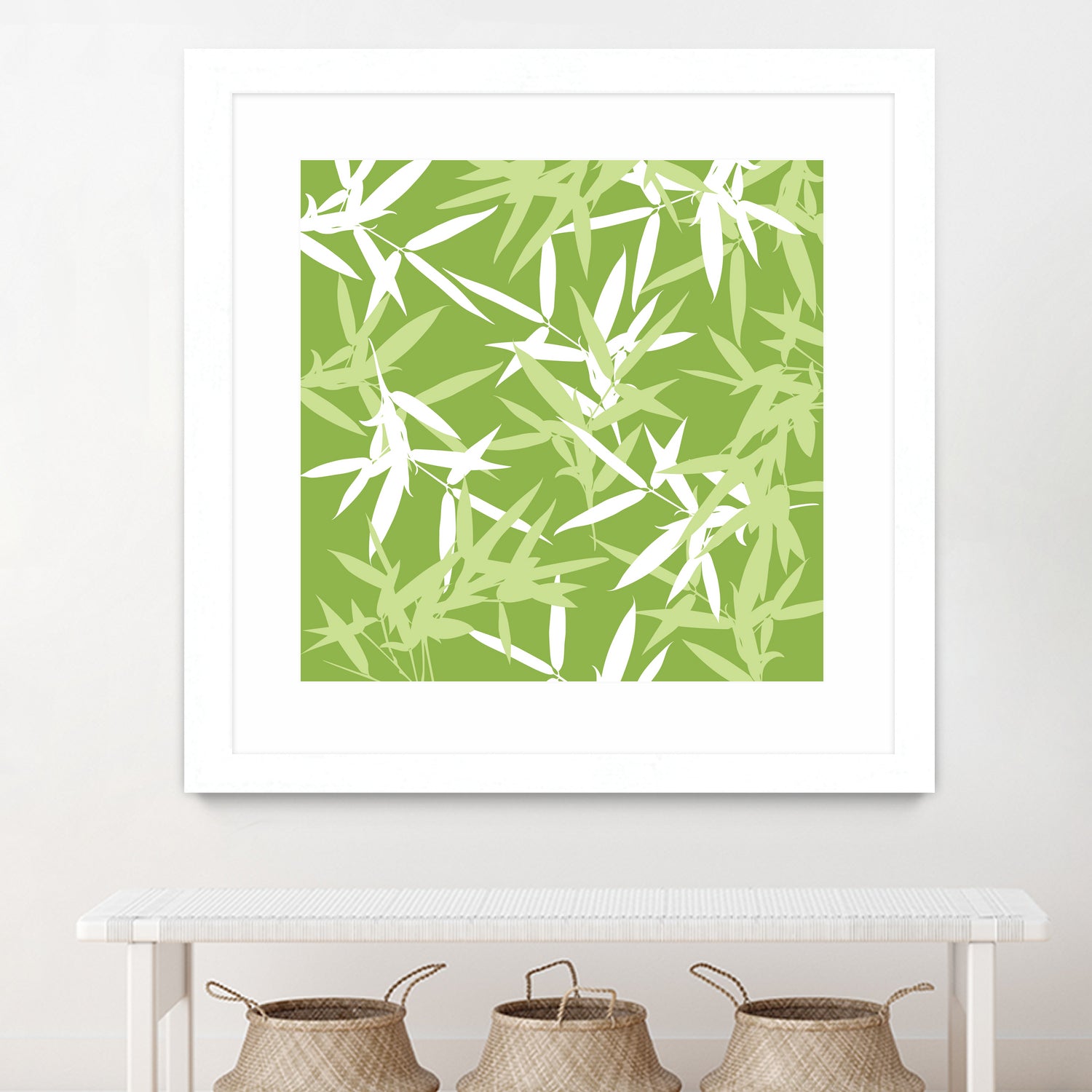 Original Green Bamboo Pattern by Brigitte Carre on GIANT ART - green digital painting