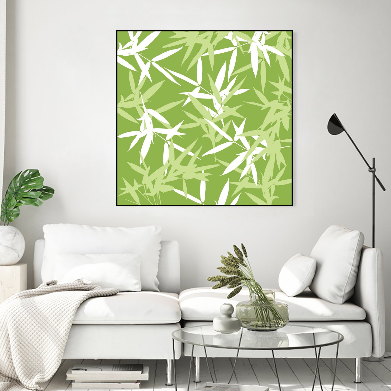 Original Green Bamboo Pattern by Brigitte Carre on GIANT ART - green digital painting