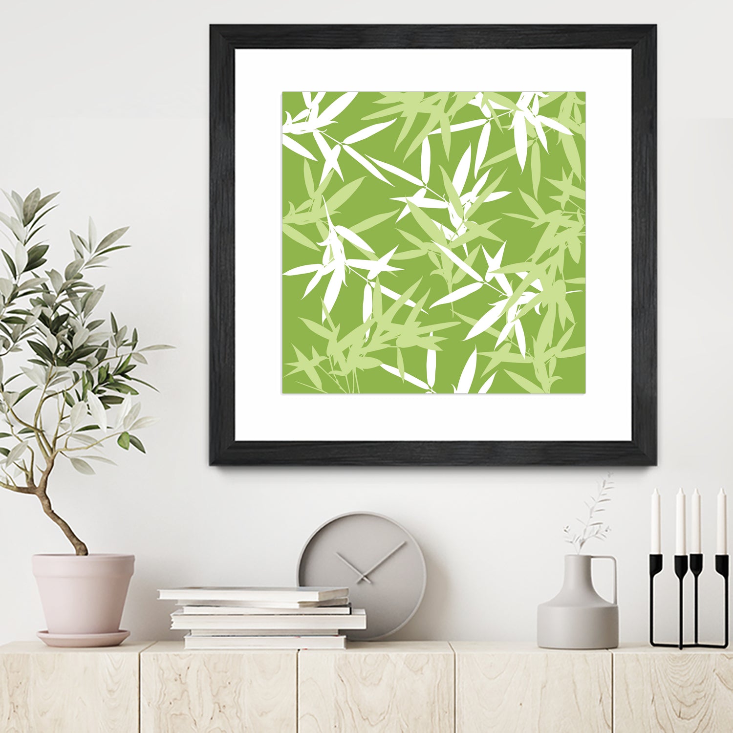 Original Green Bamboo Pattern by Brigitte Carre on GIANT ART - green digital painting