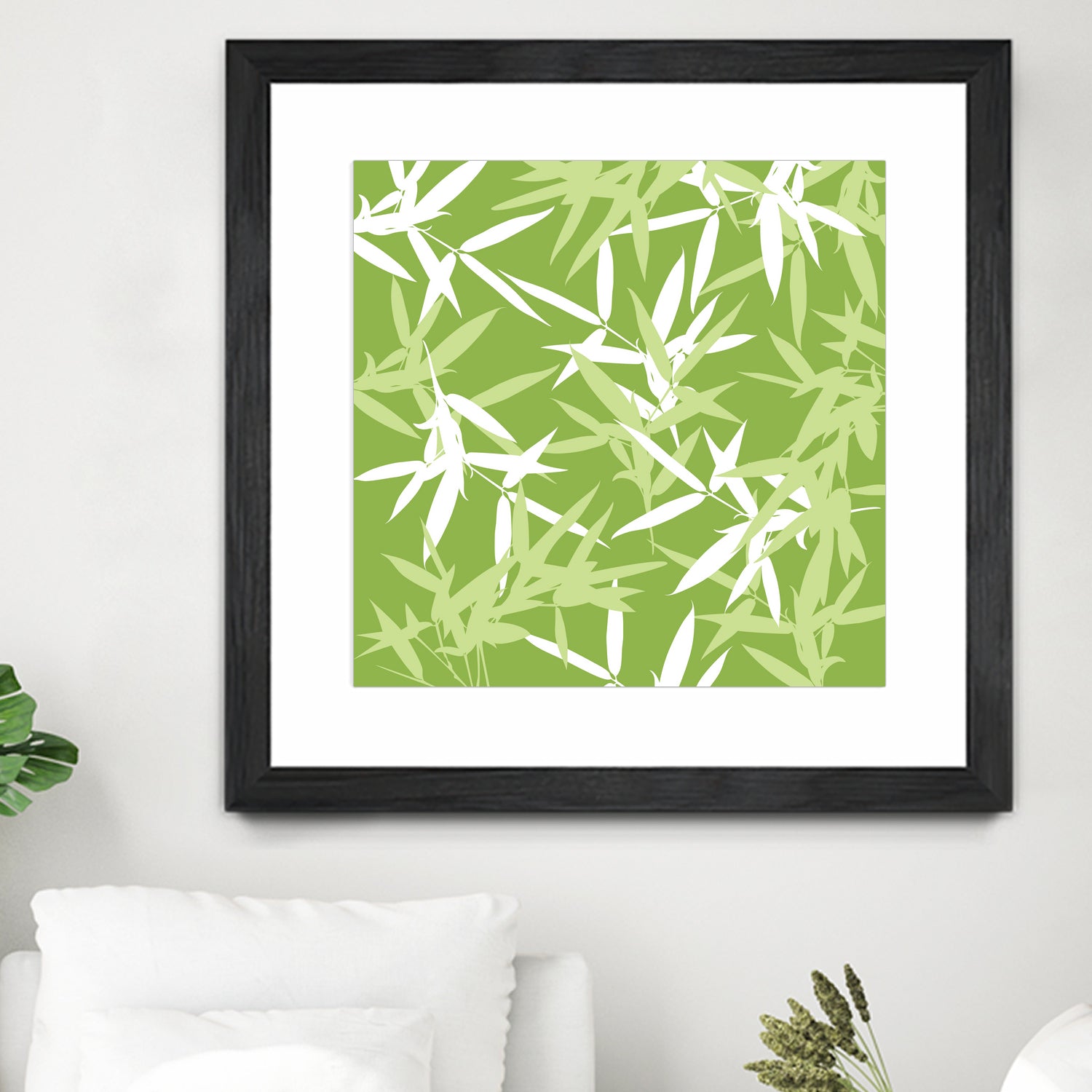 Original Green Bamboo Pattern by Brigitte Carre on GIANT ART - green digital painting