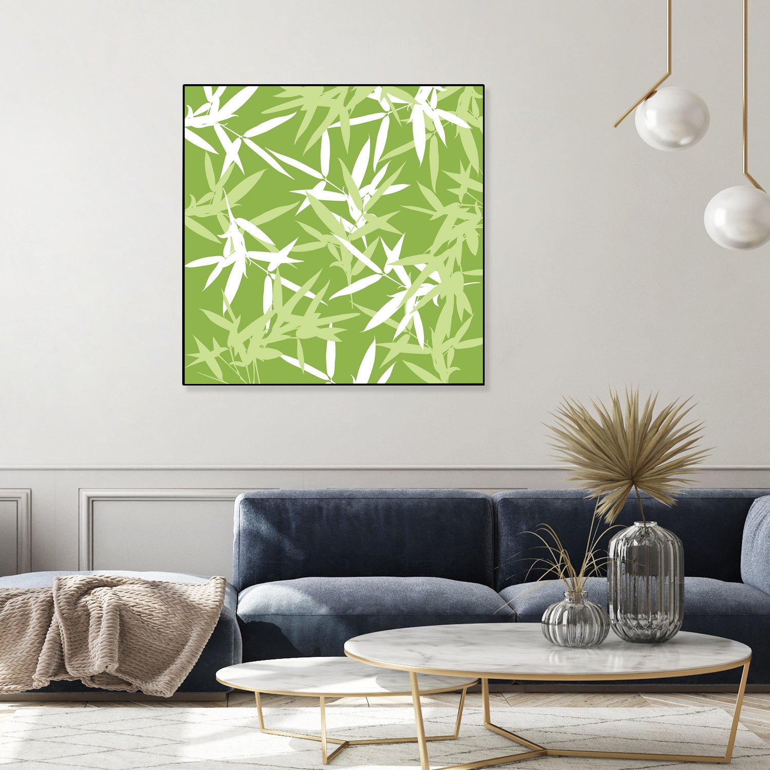 Original Green Bamboo Pattern by Brigitte Carre on GIANT ART - green digital painting