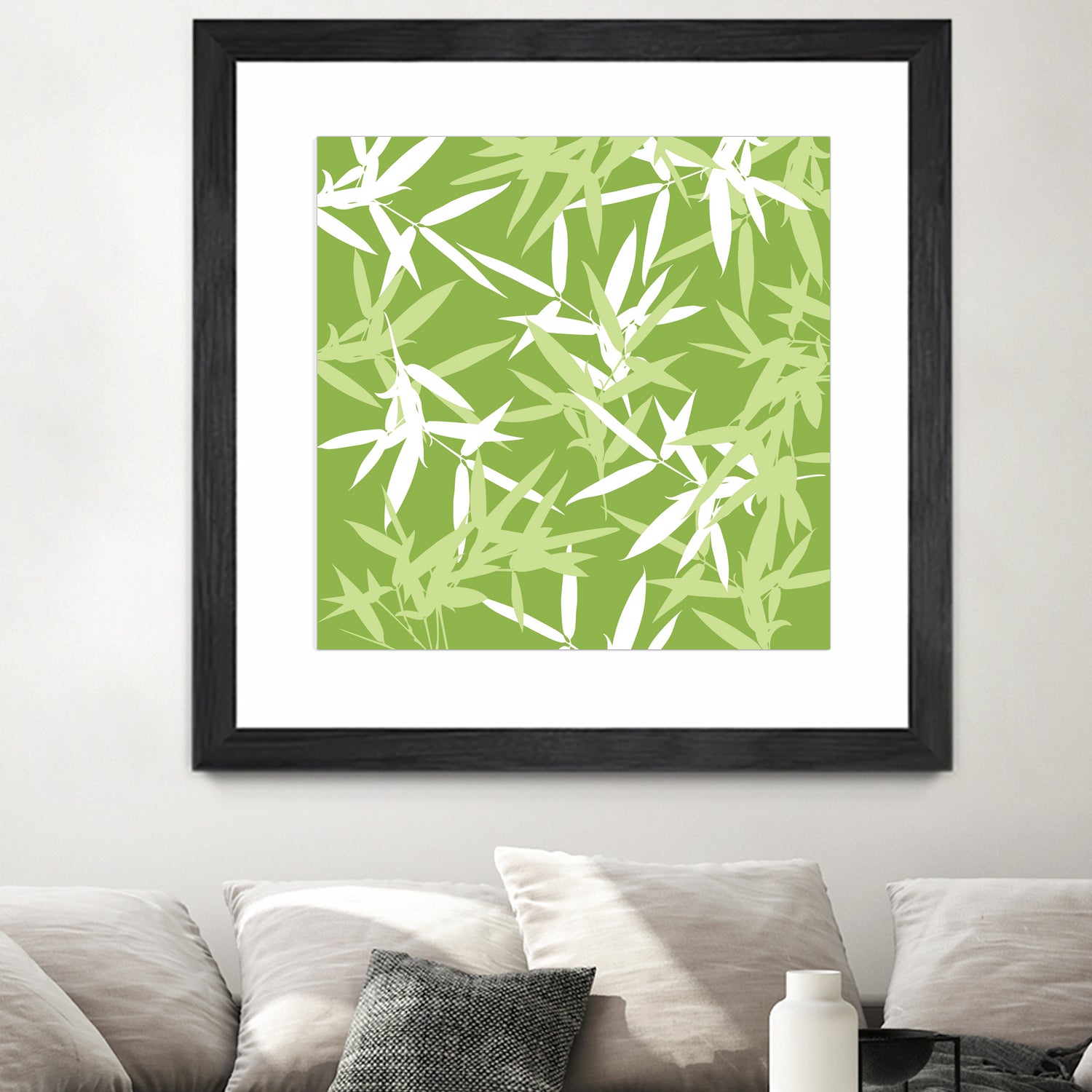 Original Green Bamboo Pattern by Brigitte Carre on GIANT ART - green digital painting