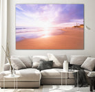 Sunset Beach Scene, Summertime, Pastel Sky by Petra Lang on GIANT ART - pink photo illustration