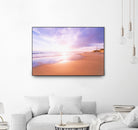 Sunset Beach Scene, Summertime, Pastel Sky by Petra Lang on GIANT ART - pink photo illustration