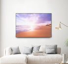 Sunset Beach Scene, Summertime, Pastel Sky by Petra Lang on GIANT ART - pink photo illustration