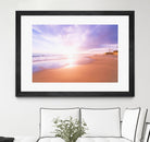 Sunset Beach Scene, Summertime, Pastel Sky by Petra Lang on GIANT ART - pink photo illustration