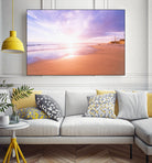 Sunset Beach Scene, Summertime, Pastel Sky by Petra Lang on GIANT ART - pink photo illustration