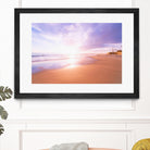 Sunset Beach Scene, Summertime, Pastel Sky by Petra Lang on GIANT ART - pink photo illustration