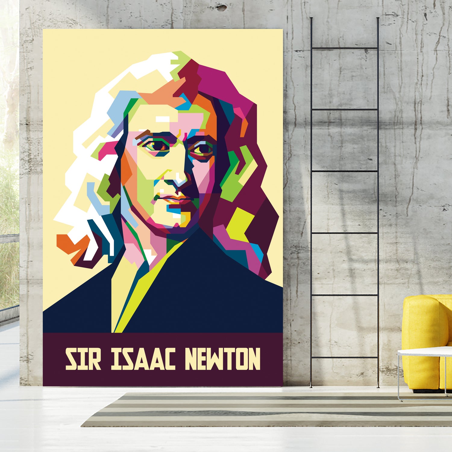 Sir Isaac Newton In Pop Art by Ahmad Taufiq on GIANT ART - white photo illustration